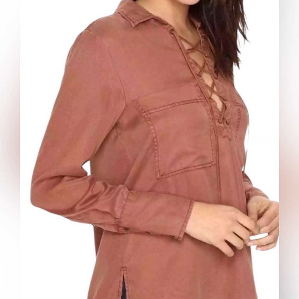 Free People Women’s Tencel Lace-Up Top